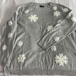 Grey Talbots sweater with Snowflakes - size M